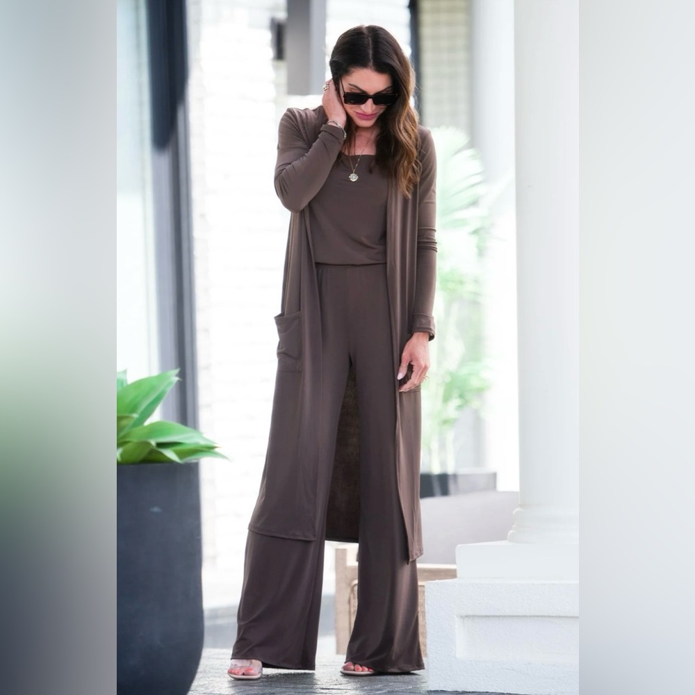 Sexymodest BRIGITTE BRIANNA ESSENTIAL TRAVEL UNIFORM PANT SET Rich Brown L Large
